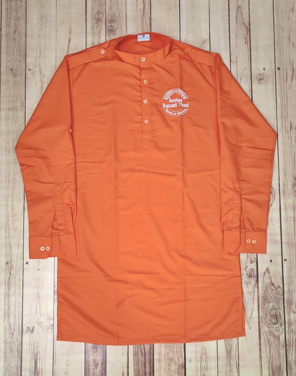 Custom kurta uniforms for Indian restaurant service staff, made by RestroCart