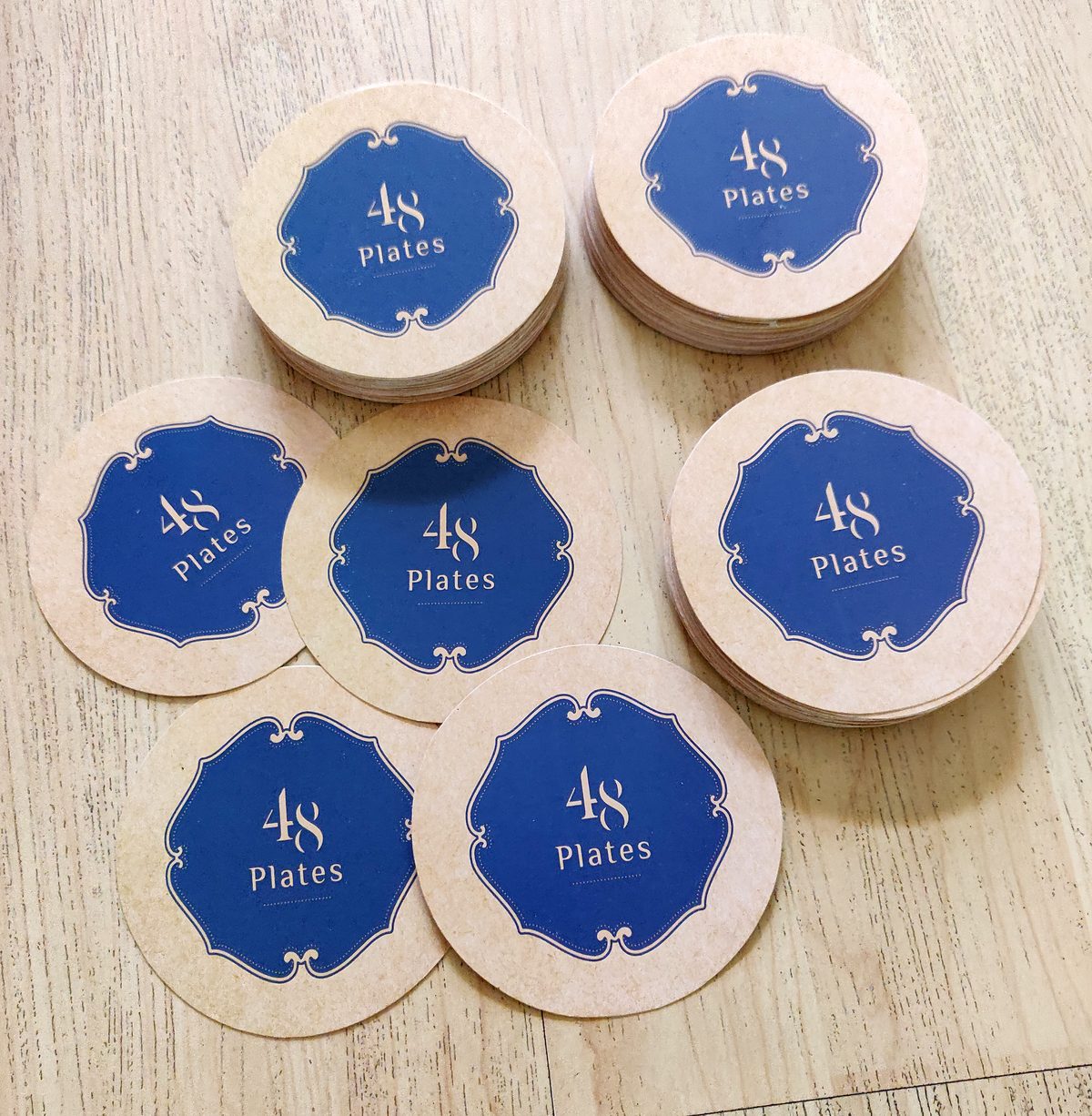 MDF round coasters for 48 Plates